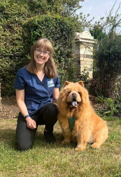 Lucy Jarvis and her chow chow Cheddar